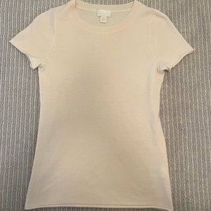 JCrew 100% cashmere ivory tee